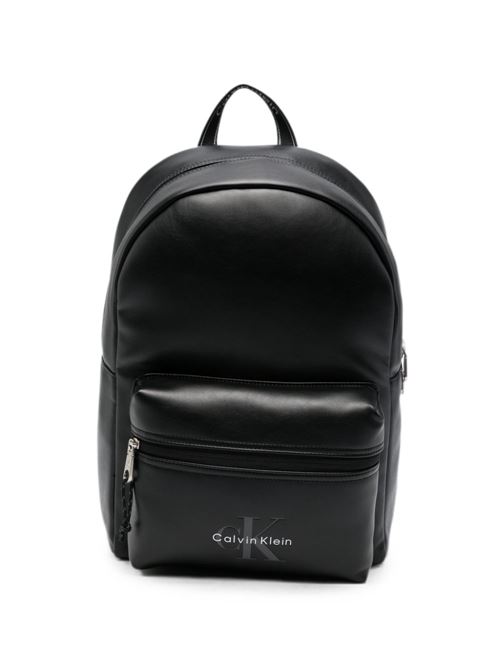 Zaino uomo Calvin Klein nero in ecopelle con logo frontale Calvin Klein | LV04D3417GUB1